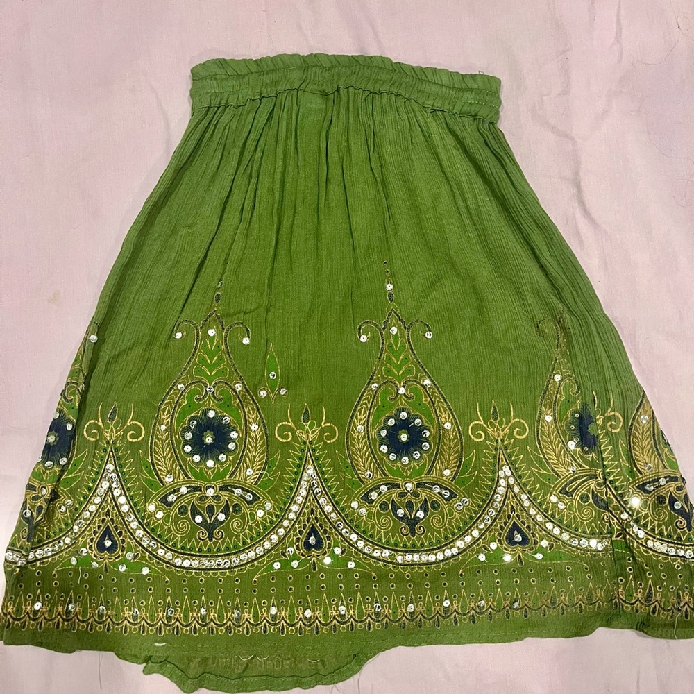 Green Bohemian Skirt - Picture 4 of 4